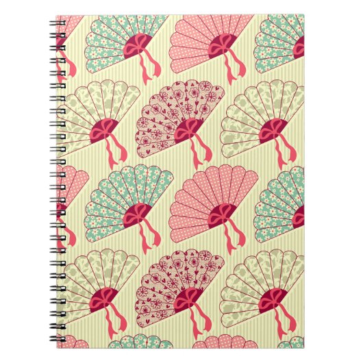 Carnet Motif sans couture avec ventilateurs. (Devant)