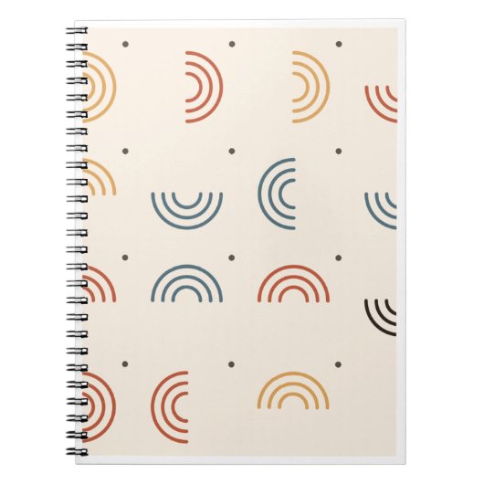 Carnet Motif sans couture d'arche de Boho Rainbow (Devant)