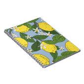 Carnet Motif sans couture de branches avec citrons, vert (Côté Droit)