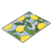 Carnet Motif sans couture de branches avec citrons, vert (Côté gauche)