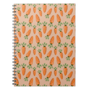 Carnet Motif sans couture de carottes dessinées à la main