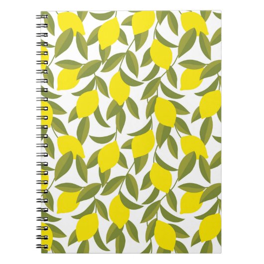 Carnet Motif sans couture de citronnier jaune (Devant)