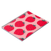 Carnet Motif sans couture de fraise moderne. Big red roun (Côté gauche)