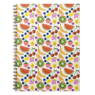 Carnet Motif sans couture de fruits gribouillés mignons
