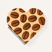 Carnet Motif sans couture de grains de café | Café Brun C (Devant)