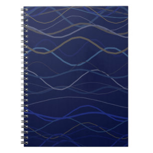 Carnet Motif sans couture de marbre tourbillonnant bleu o
