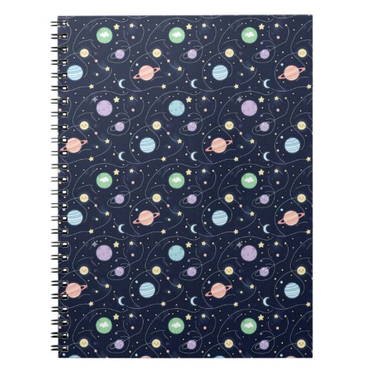 Carnet Motif sans couture de planètes du système solaire (Devant)