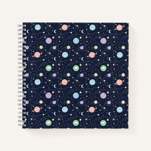 Carnet Motif sans couture de planètes du système solaire (Devant)