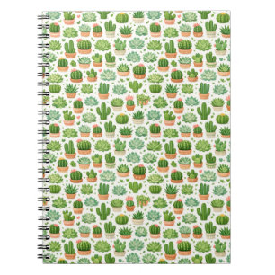 Carnet Motif sans couture de plante grasse mignonne
