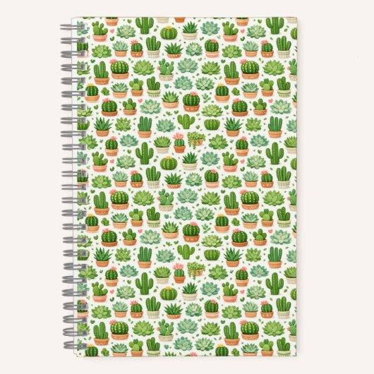 Carnet Motif sans couture de plante succulente mignonne (Recto)