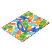 Carnet motif sans couture de plumes à l'aquarelle (Côté gauche)