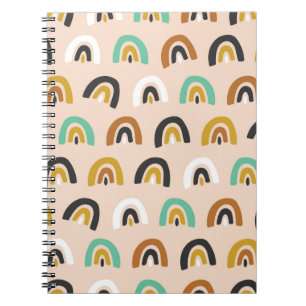 Carnet Motif sans couture de rayures arc-en-ciel organiqu