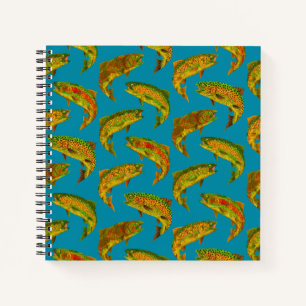 Carnet Motif sans couture de truite arc-en-ciel de la feu