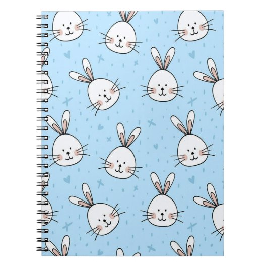 Carnet Motif sans couture de visage de lapin mignon (Devant)