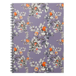 Carnet Motif sans couture dessiné à la main avec branches
