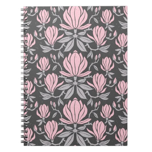 Carnet Motif sans couture dessinée à la main avec des fle (Devant)