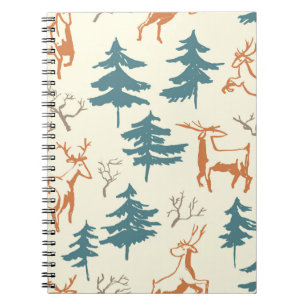 Carnet Motif sans couture d'hiver dessiné à la main avec