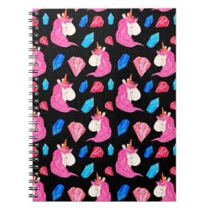 Carnet Motif sans couture d'une licorne magique avec mult