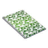 CARNET MOTIF SANS COUTURE FEUILLES VERT BLANC (Côté Droit)