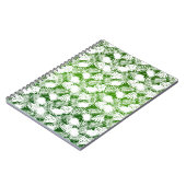 CARNET MOTIF SANS COUTURE FEUILLES VERT BLANC (Côté gauche)