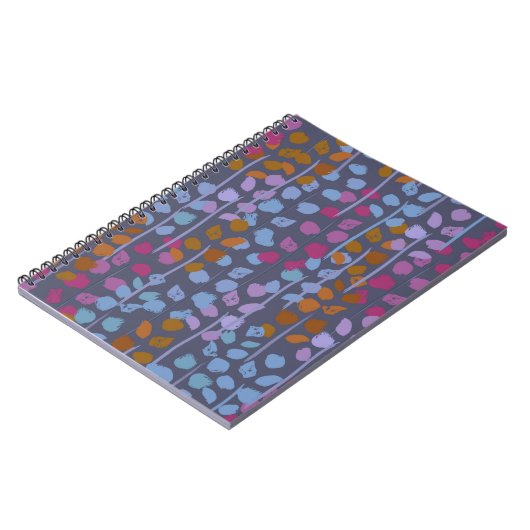 Carnet Motif sans couture fleurie stylisée. Imitation vin (Côté gauche)