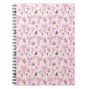 Carnet Motif sans couture floral ruban rose mignon