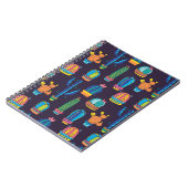 Carnet motif sans couture florale avec de mignons cactus (Côté gauche)