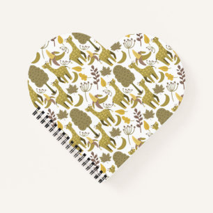 Carnet Motif sans couture Giraffe jaune blanc arrière - p