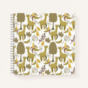 Carnet Motif sans couture Giraffe jaune blanc arrière - p