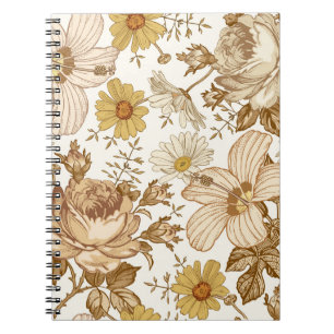 Carnet Motif sans couture. Magnifique réalisti en fleurs