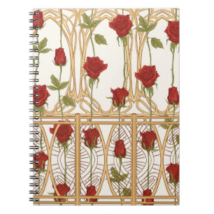 Carnet motif sans couture rose vintage, arrière - plan da