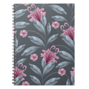 Carnet Motif sans couture vintage Art floral. Maroon tran
