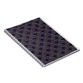 Carnet Motif sans fin d'éventails dorés Art Déco (Côté Droit)