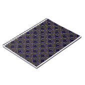 Carnet Motif sans fin d'éventails dorés Art Déco (Côté gauche)