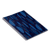 Carnet Motif sans joint atomique bleu du milieu du siècle (Côté Droit)