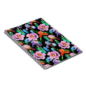 Carnet Motif sans joint avec fleurs Iris et Peony, Eau (Côté Droit)