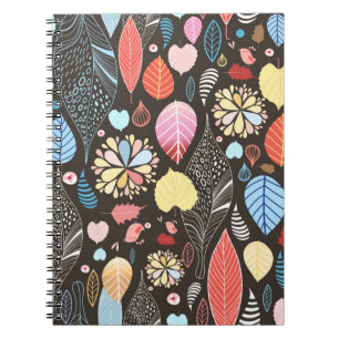 Carnet Motif sans soudure à l'automne avec des feuilles c