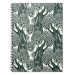 Carnet motif sans soudure avec vieux feuillus. Styliz