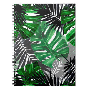 Carnet motif sans soudure de feuilles tropicaux et élémen