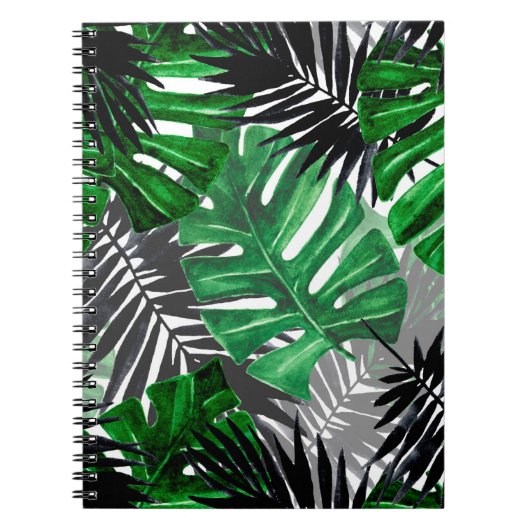 Carnet motif sans soudure de feuilles tropicaux et élémen (Devant)