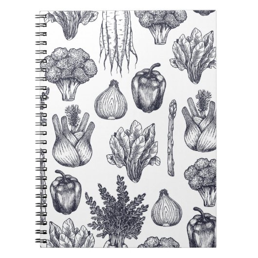 Carnet Motif sans soudure de légumes frais. Brocoli, carr (Devant)