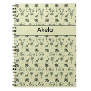 Carnet Motif Savane Africaine, personnalisé