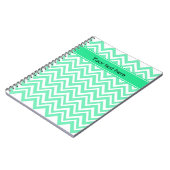 Carnet Motif Seafoam Mint Green Zigzgag (Côté gauche)
