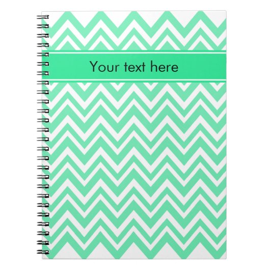 Carnet Motif Seafoam Mint Green Zigzgag (Devant)