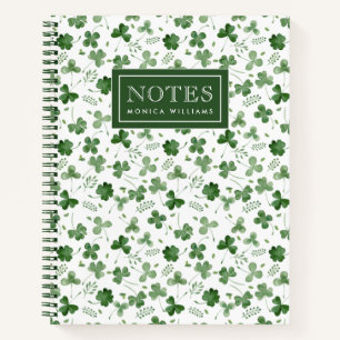 Carnet Motif Shamrock Aquarelle douce