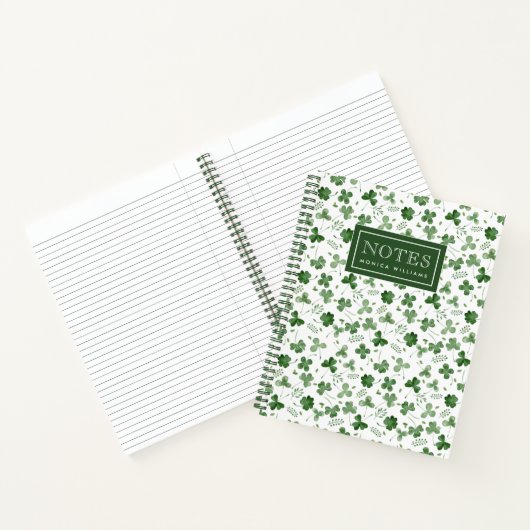 Carnet Motif Shamrock Aquarelle douce (Intérieur)