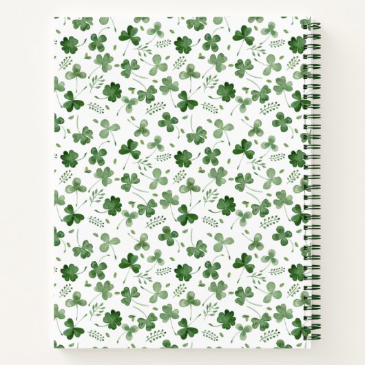 Carnet Motif Shamrock Aquarelle douce (Dos)