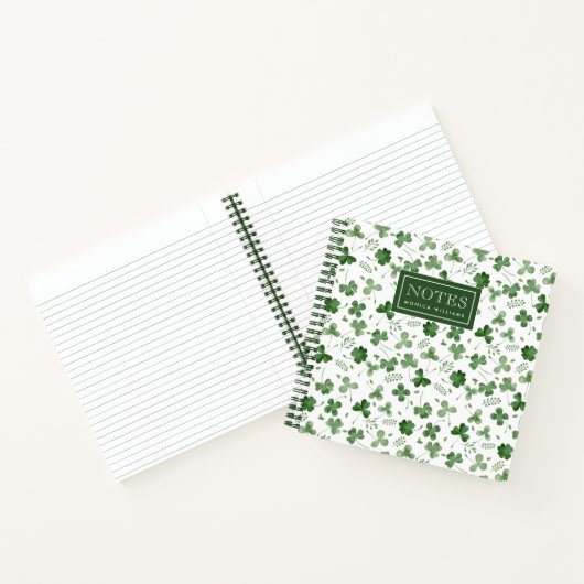 Carnet Motif Shamrock Aquarelle douce (Intérieur)