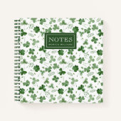 Carnet Motif Shamrock Aquarelle douce (Devant)