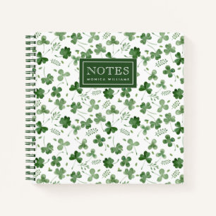 Carnet Motif Shamrock Aquarelle douce